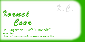 kornel csor business card